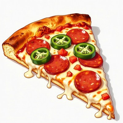 Pepperoni Jalapeno Pizza Slice