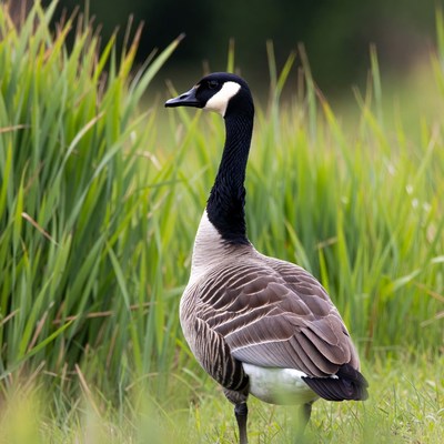 Canada Goose Standing in Grass