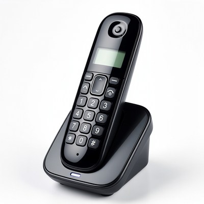 Black Cordless Phone on Base