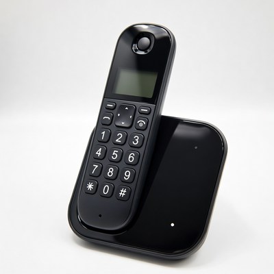 Black Cordless Phone on Base