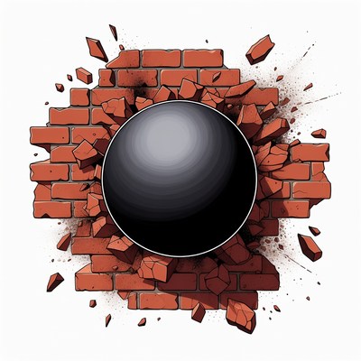 Cannonball Hole in Brick Wall