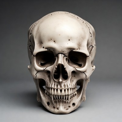 Realistic Human Skull Front View