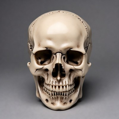 Realistic Human Skull Front View
