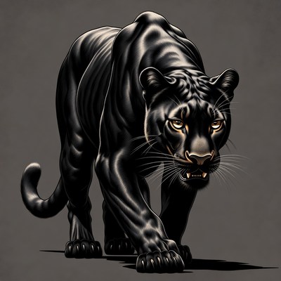 Black Panther Walking Forward