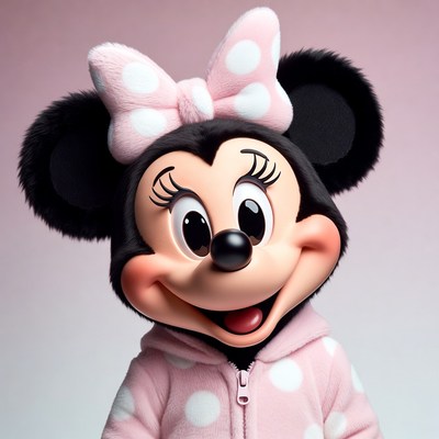 Minnie Mouse in pink hoodie