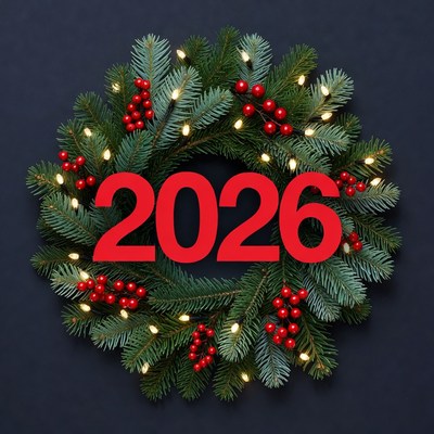 Christmas Wreath with 2026