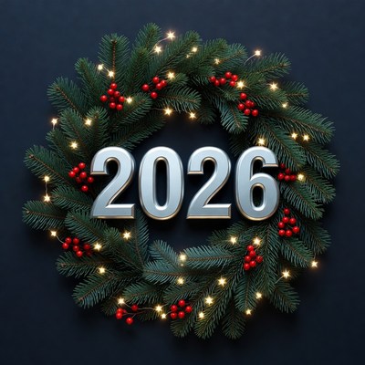 2026 Christmas Wreath with Lights