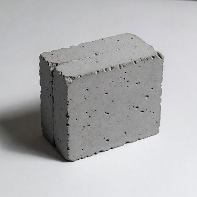 Gray Concrete Block Isolated