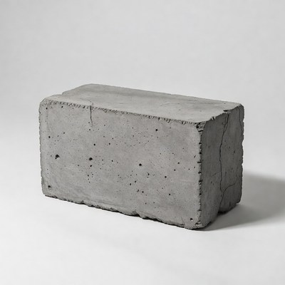 Gray Concrete Brick Isolated
