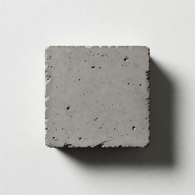 Concrete Block on White Background