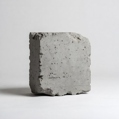 Rough Concrete Block Isolated