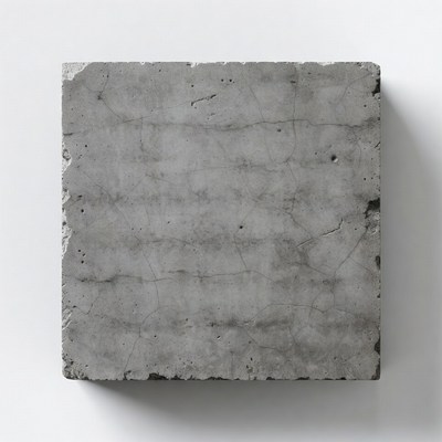 Square Concrete Block Isolated