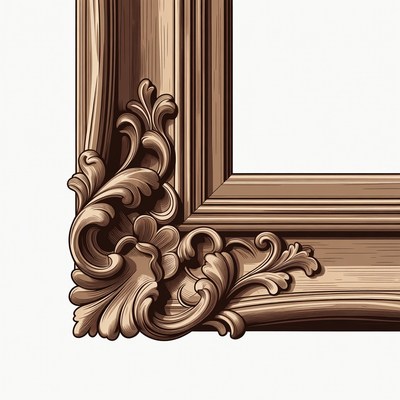 Ornate Wooden Picture Frame Corner