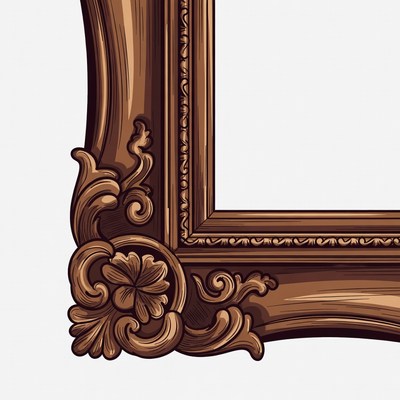 Ornate Wooden Picture Frame Illustration