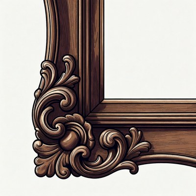 Ornate Wooden Picture Frame Corner