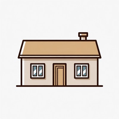 Simple Cartoon House Illustration