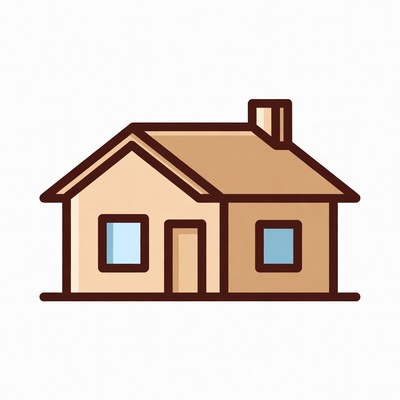 Cartoon House with Chimney