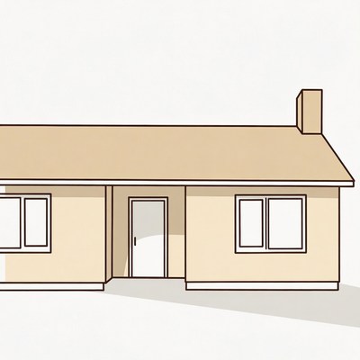Simple beige house illustration