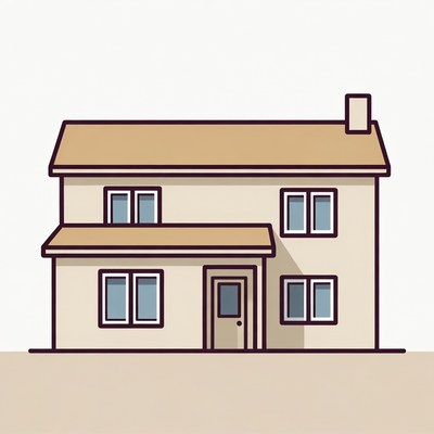Two-Story House Illustration