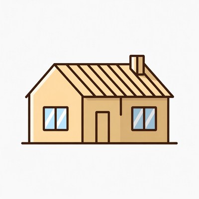 Cartoon House with Chimney