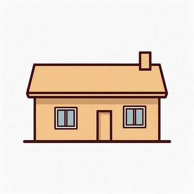 Simple Cartoon House Illustration