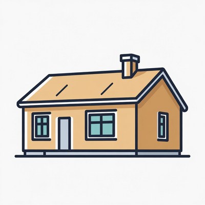 Cartoon House with Chimney