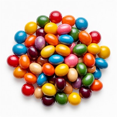Colorful Candy Balls on White Background