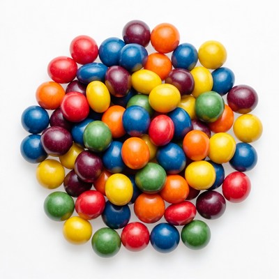 Colorful Candy Balls on White Background