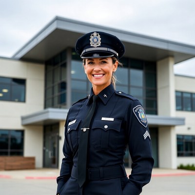 Female police officer in uniform
