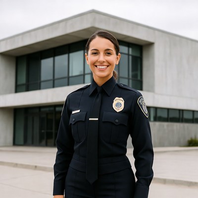 Female police officer in uniform