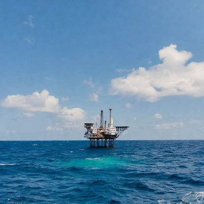 Offshore Oil Platform in Ocean