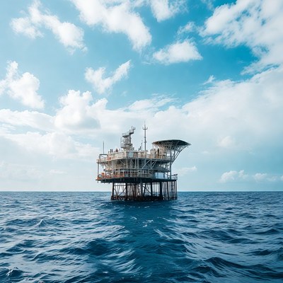 Offshore Oil Platform in Ocean