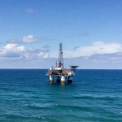Offshore Oil Rig in Ocean