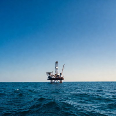 Offshore Oil Rig in Ocean