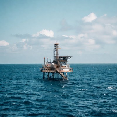Offshore Oil Platform in Ocean