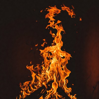 Vibrant Flames on Black Background