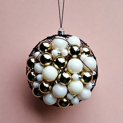 White and Gold Ornament Ball