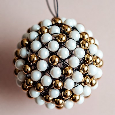 White and Gold Beaded Ornament
