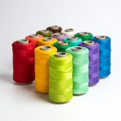 Colorful Spools of Thread Arranged Together