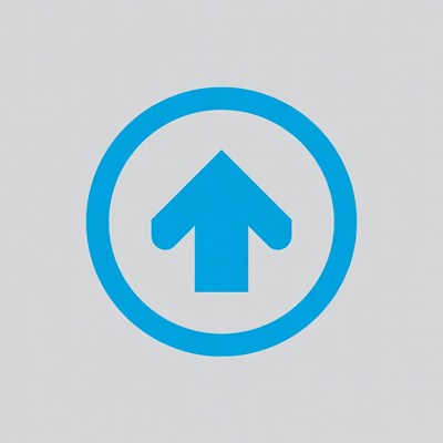 Blue Up Arrow in Circle