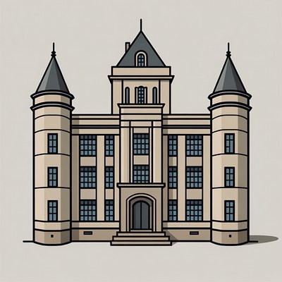 Chateau Building Illustration