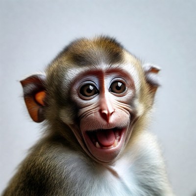 Cute smiling macaque monkey