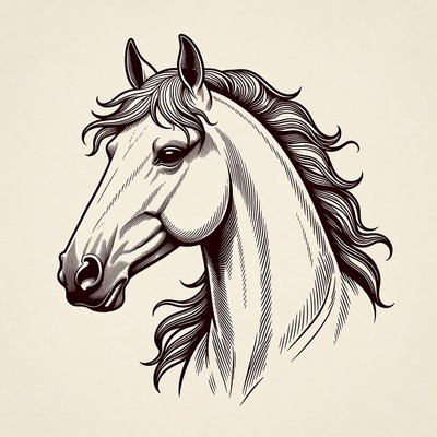 Horse head illustration