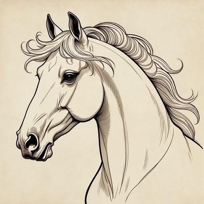 Horse head illustration