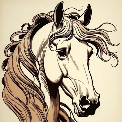 Horse head illustration
