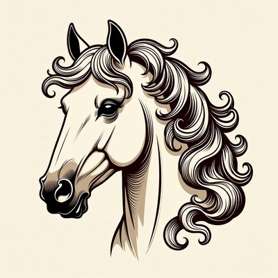 Horse head illustration