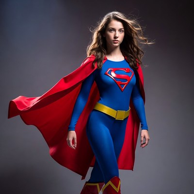 Woman in Supergirl costume