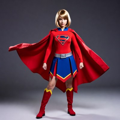 Woman in Supergirl costume