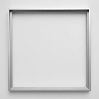 Silver Picture Frame Empty White Background