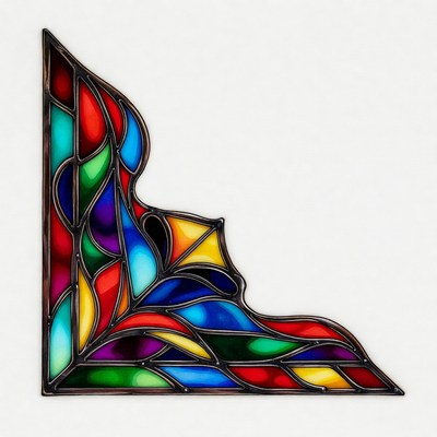 Colorful Stained Glass Corner Border